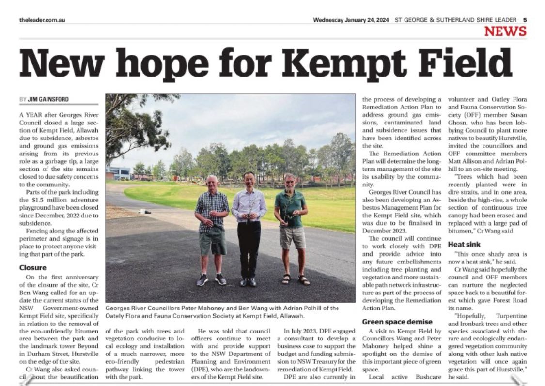 Kempt 好事围Kempt Field公园石棉问题的新希望 - 悉尼华人生活百科 Sydney Chinese